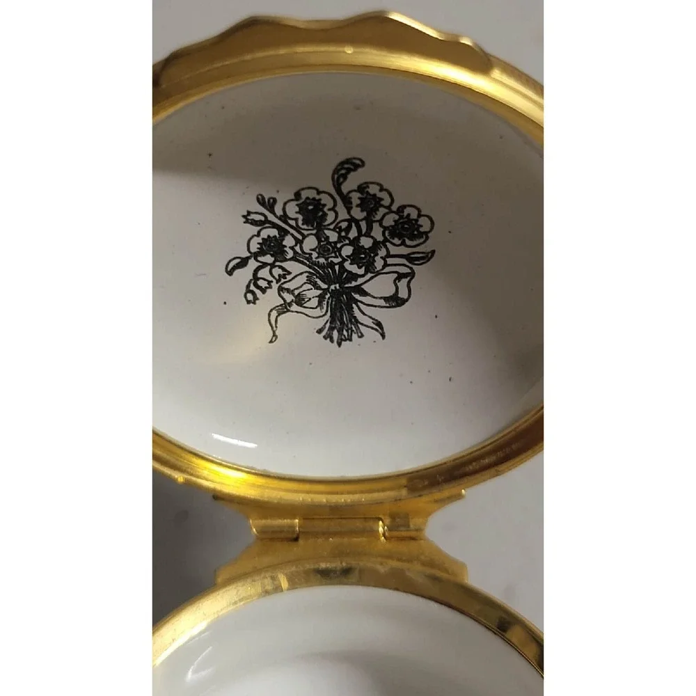 Halcyon Days Enamels trinket box floral 